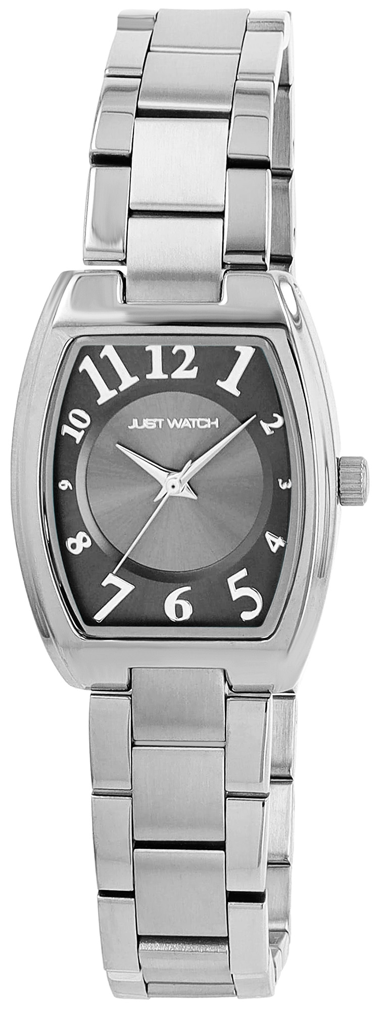 Just Watch Damenuhr "Comtesse" mit Edelstahl Gliederarmband, 5 ATM, silberfarben/grau