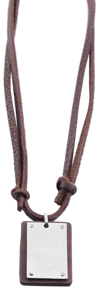 Akzent echt lederen unisex lederen ketting, lengte: 98 cm / dikte: 4 mm