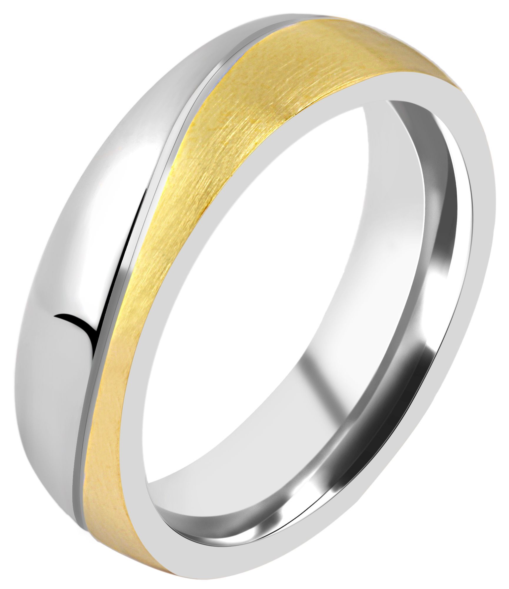 Akzent Edelstahl Herren-Partnerring, silber- & goldfarben, Gr. 58
