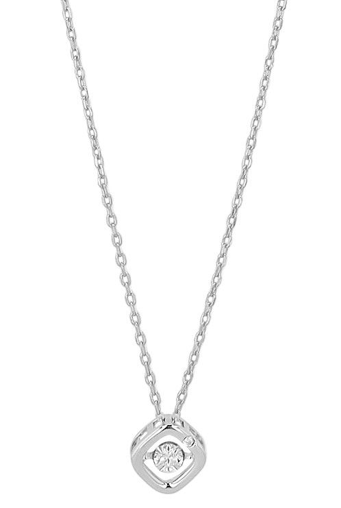 "Meena", 925/- Echt Silber Kette, Moissanit, silberfarben, rhodiniert