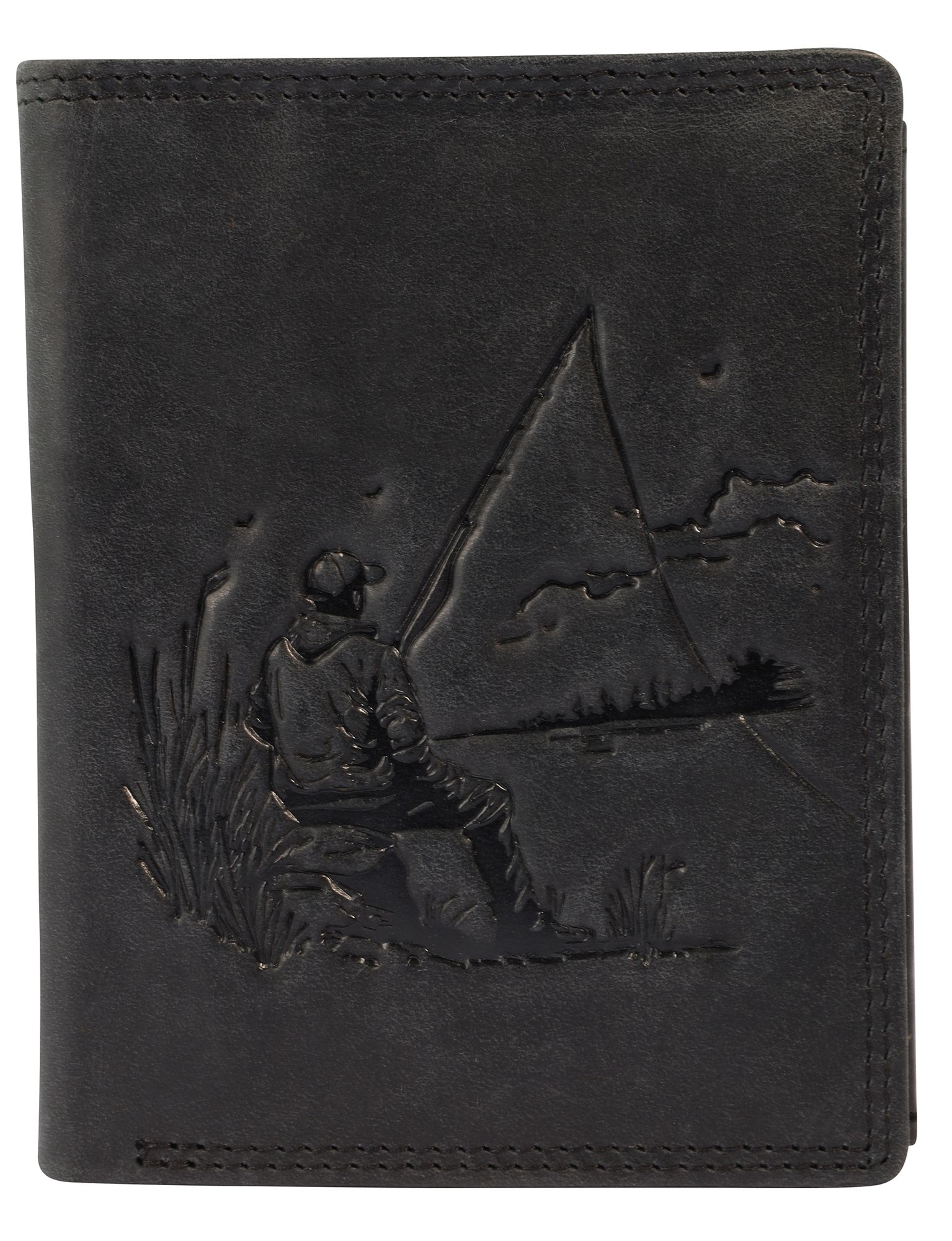 Akzent portemonnee, RFID, staand formaat, visser/visser, zwart