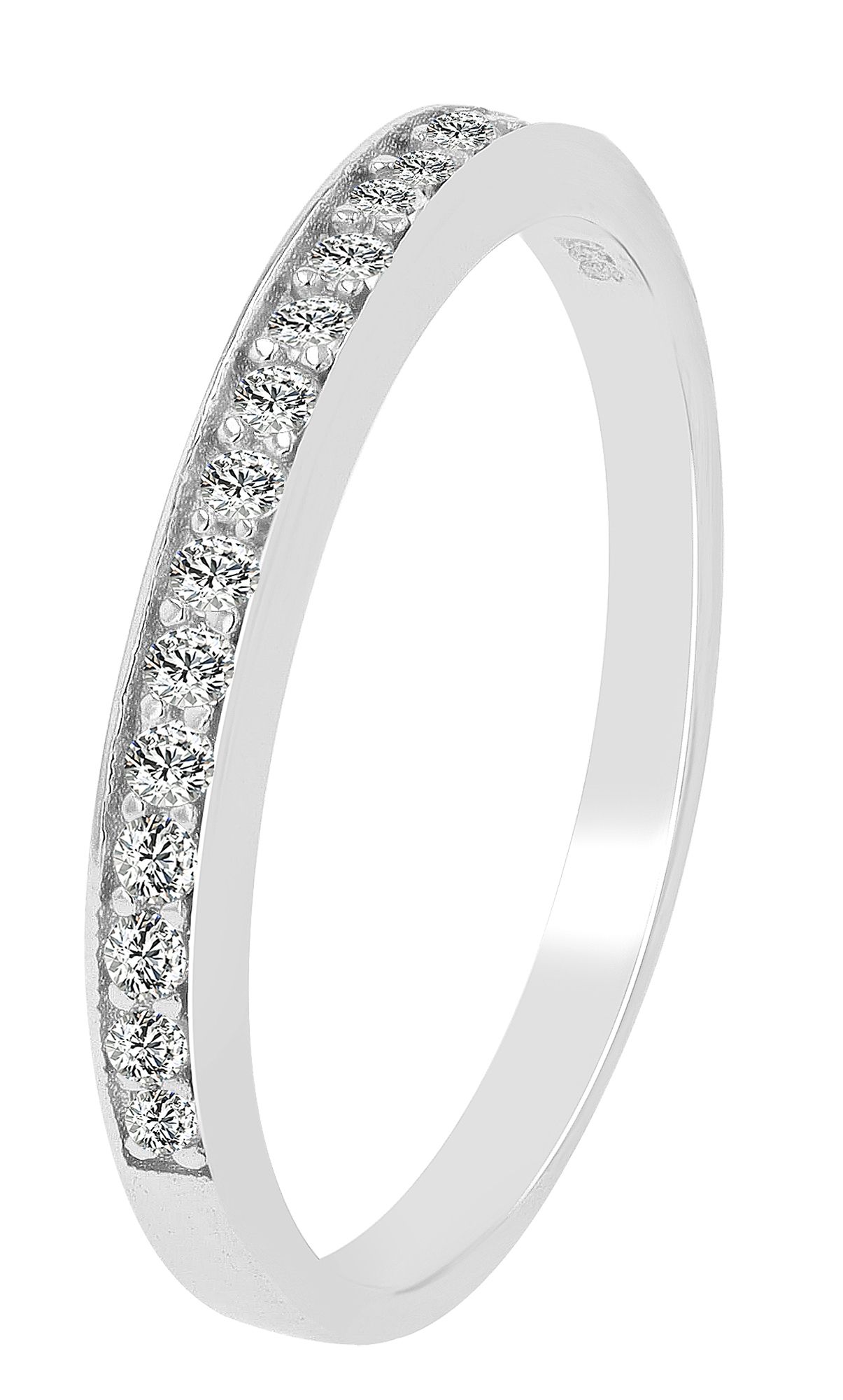 925 echt zilveren ring, zirkonia bezet, 925/gerhodineerd, maat 56