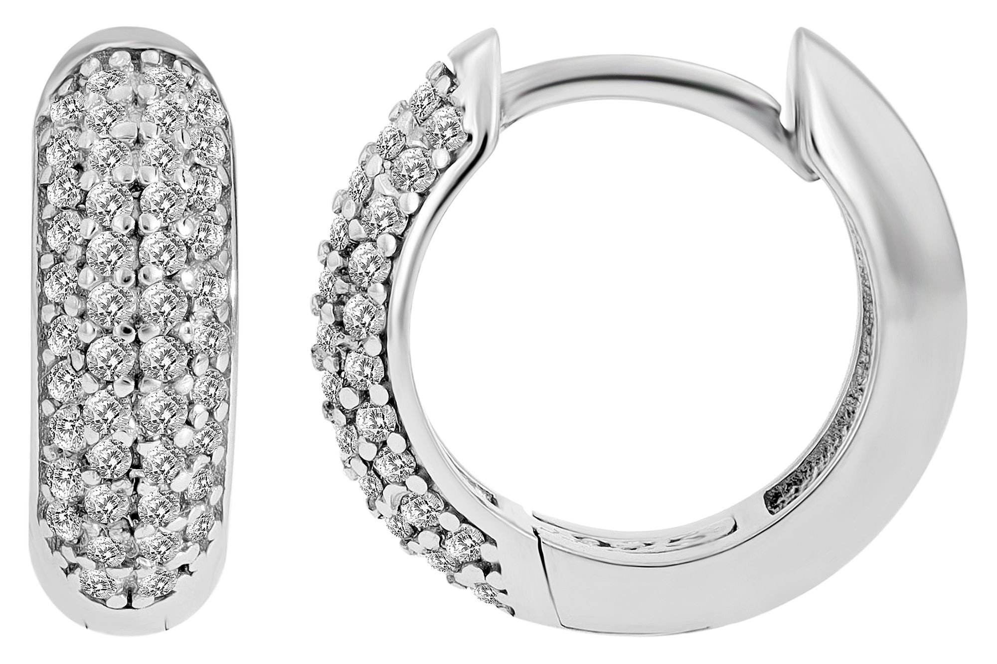 925/- Sterlingsilber Klapp-Creolen "Gladiola", rhodiniert