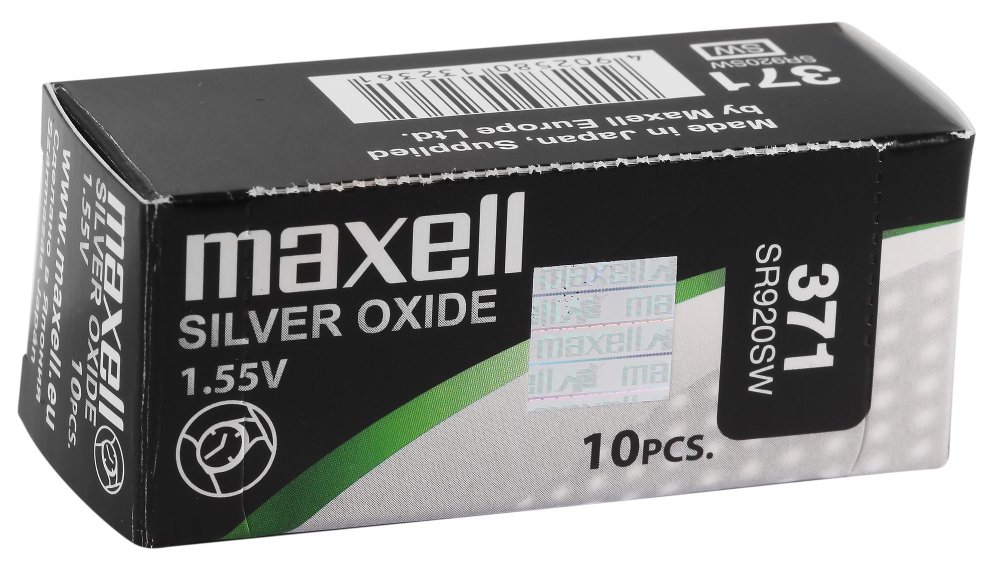 MAXELL Knopfzellen, 0% Quecksilber, Verpackungsinhalt 10 Stück, 371