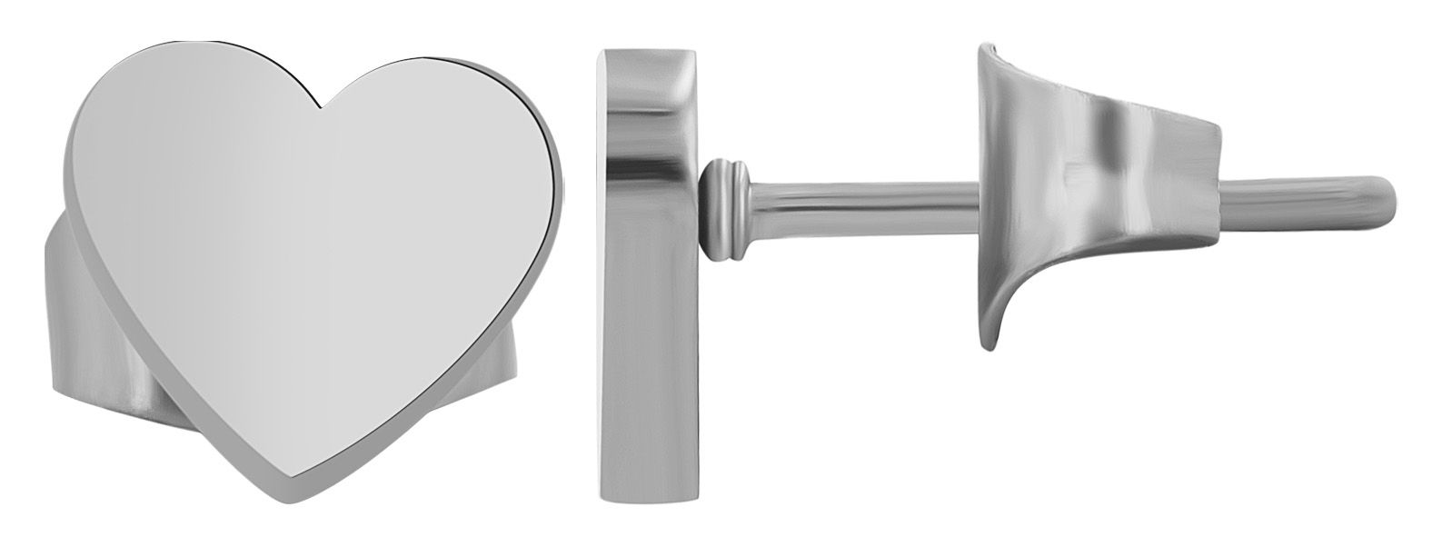 Akzent Herz-Ohrstecker "Zeke" aus Edelstahl, silberfarben