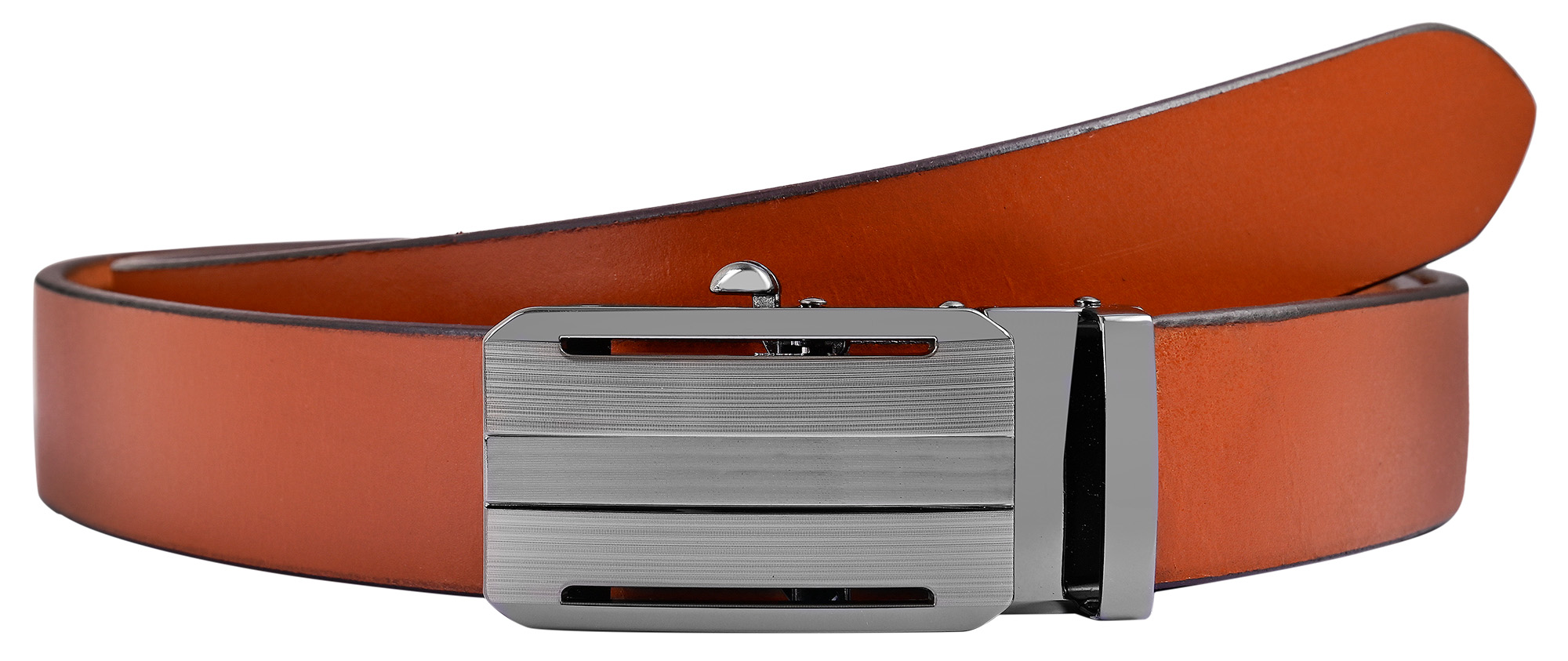 Leonardo Verrelli Echtleder Automatik-Gürtel, max. 110 cm/ 35 mm, braun (tan) - kürzbar