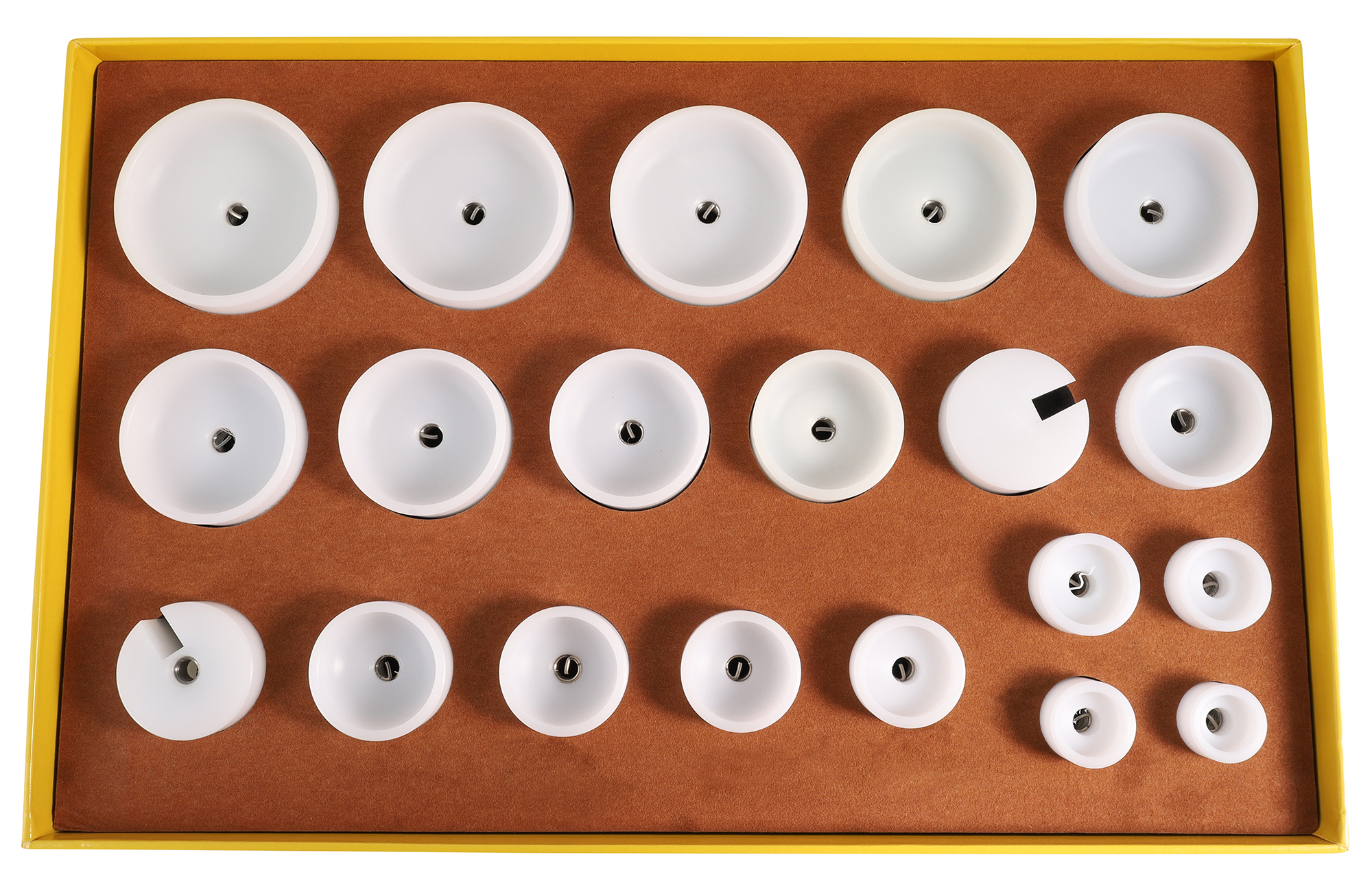 Druckstücke für Glaseinpresser für gewölbte Gläser, Kunststoff, weiß