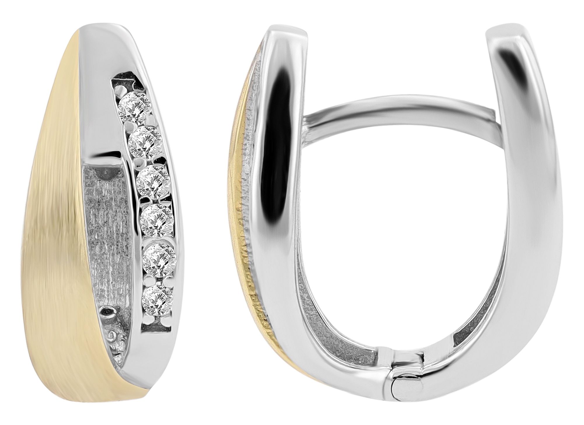 "Ancolie"925/- echt zilveren oorbellen, tweekleurig (verguld/gerhodineerd)