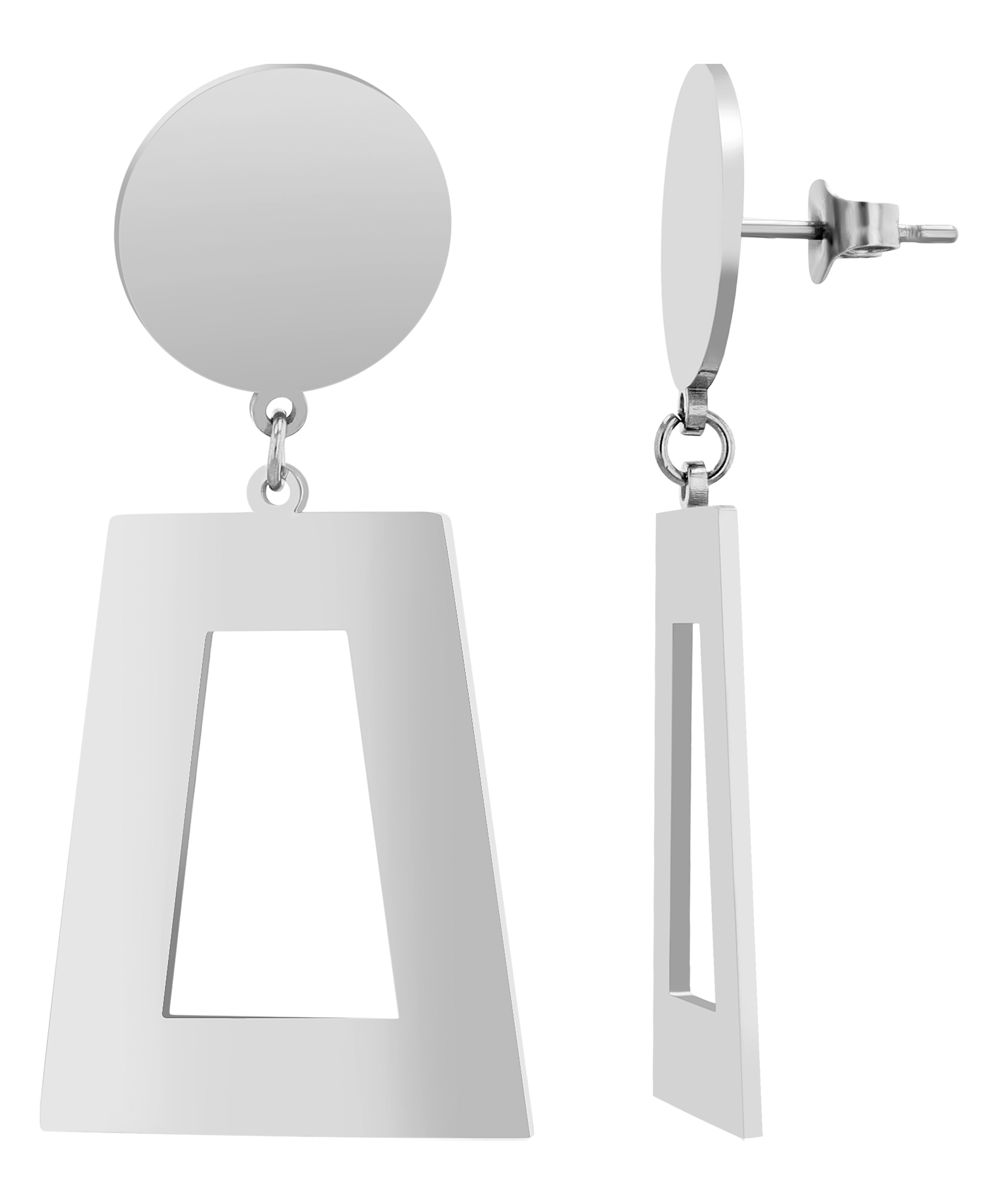 "Venera" Statement Ohrstecker hängend aus Edelstahl, silberfarben