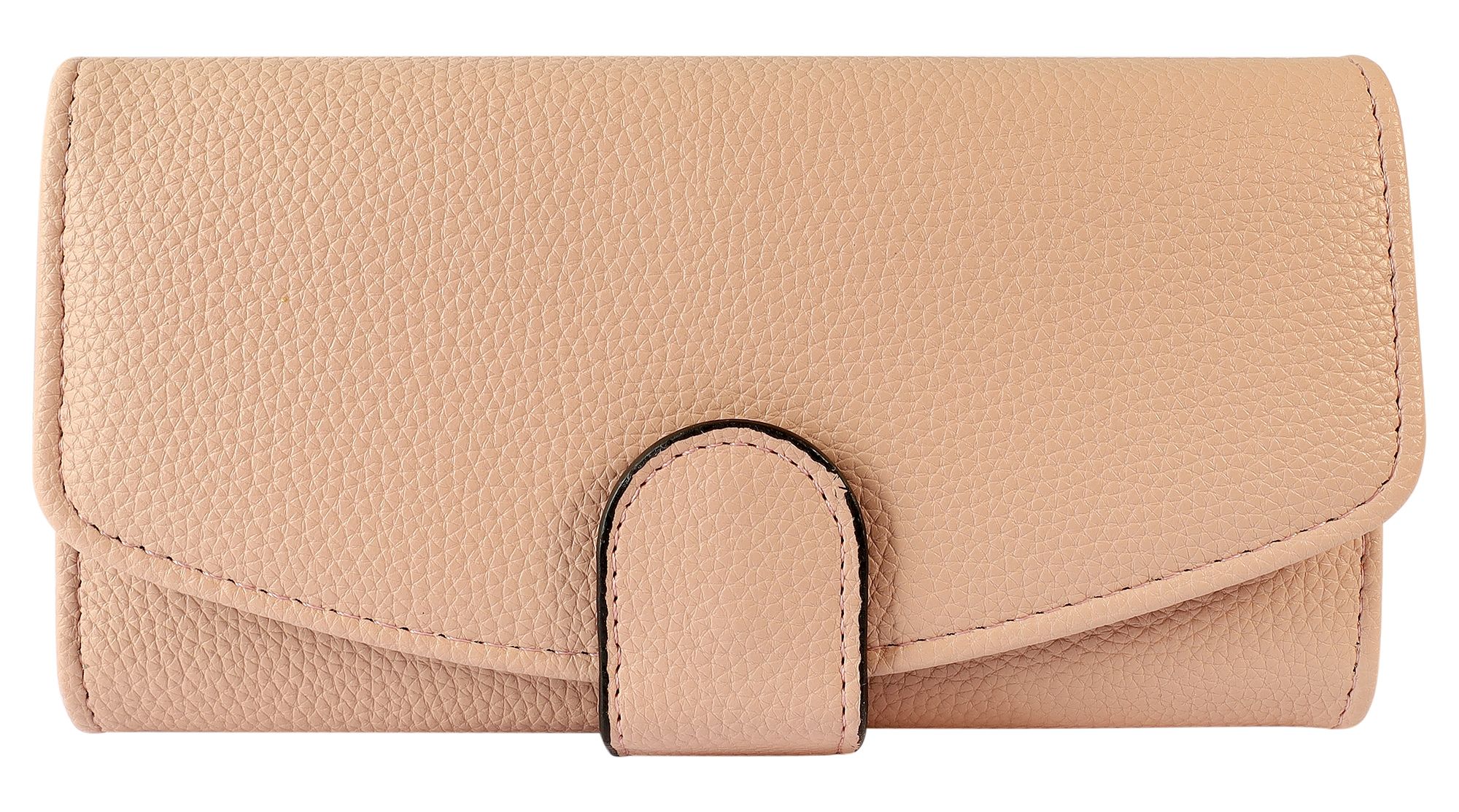 Damengeldbörse mit Überschlag, Lederimitat, rosa