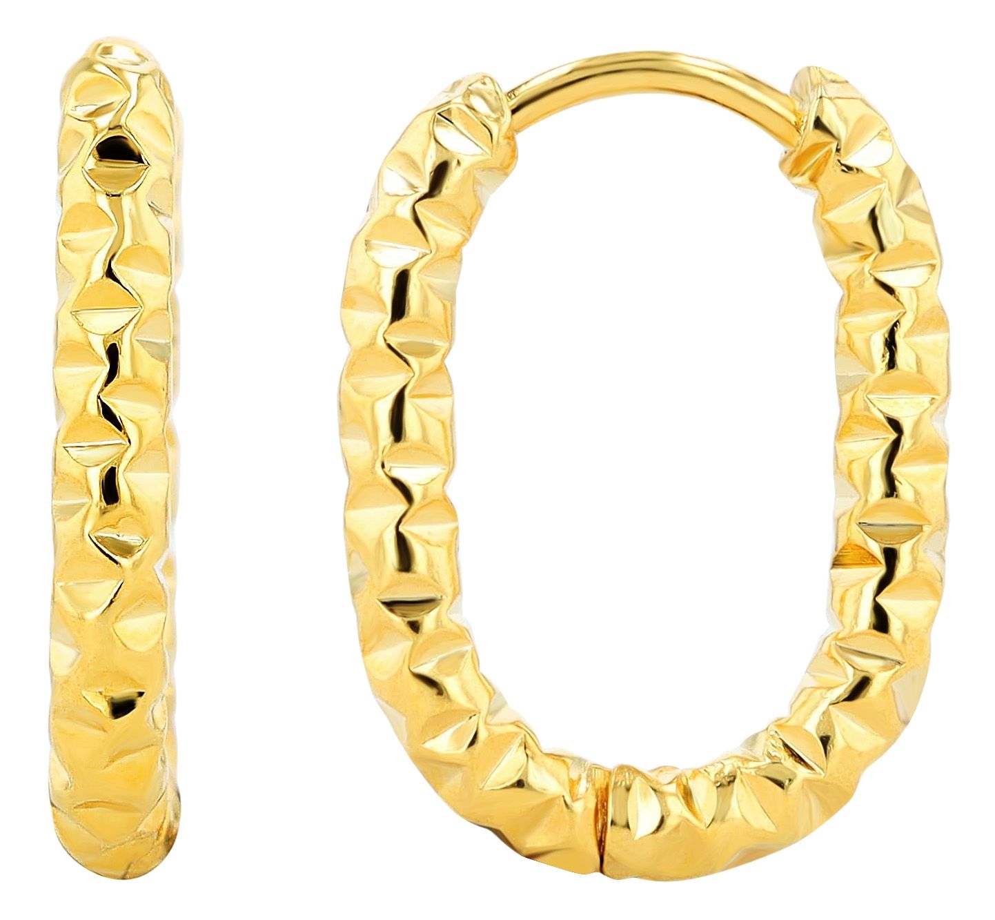 "Nour" - ovale Klapp-Creole aus Edelstahl, goldfarben