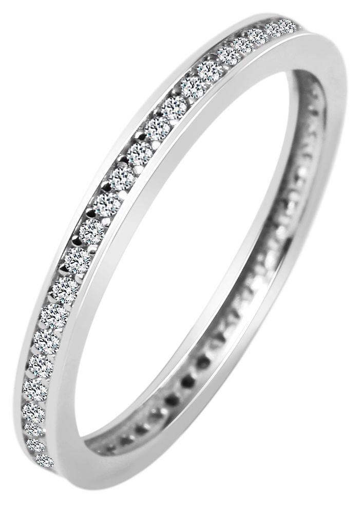 333/- Gold Ring "Maline" mit Zirkoniabesatz, Weißgold, 8 Karat, Gr. 54