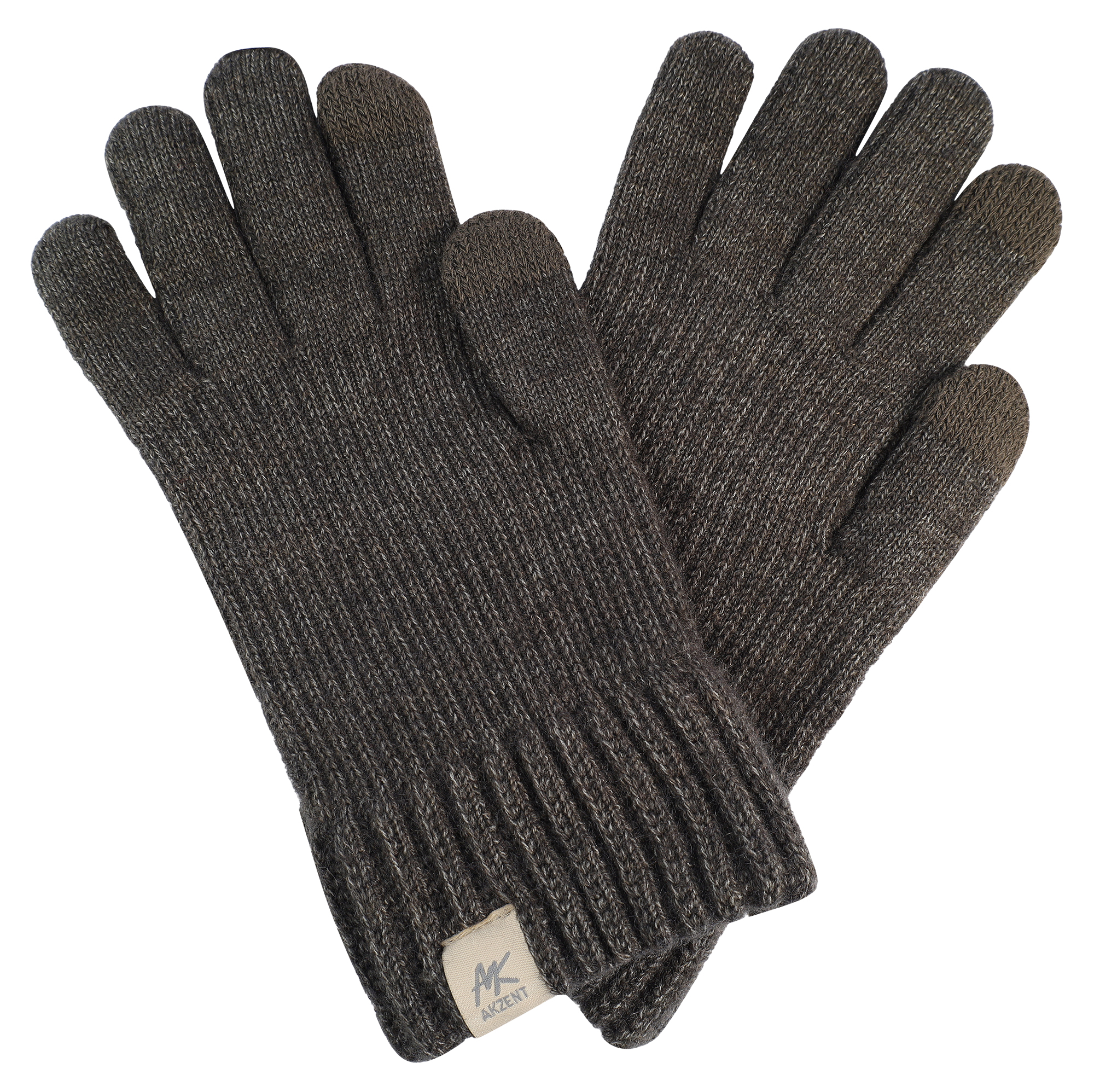 Herren-Handschuhe, Gr M, grau, Touch-Finger, 100% Polyester, VE-4
