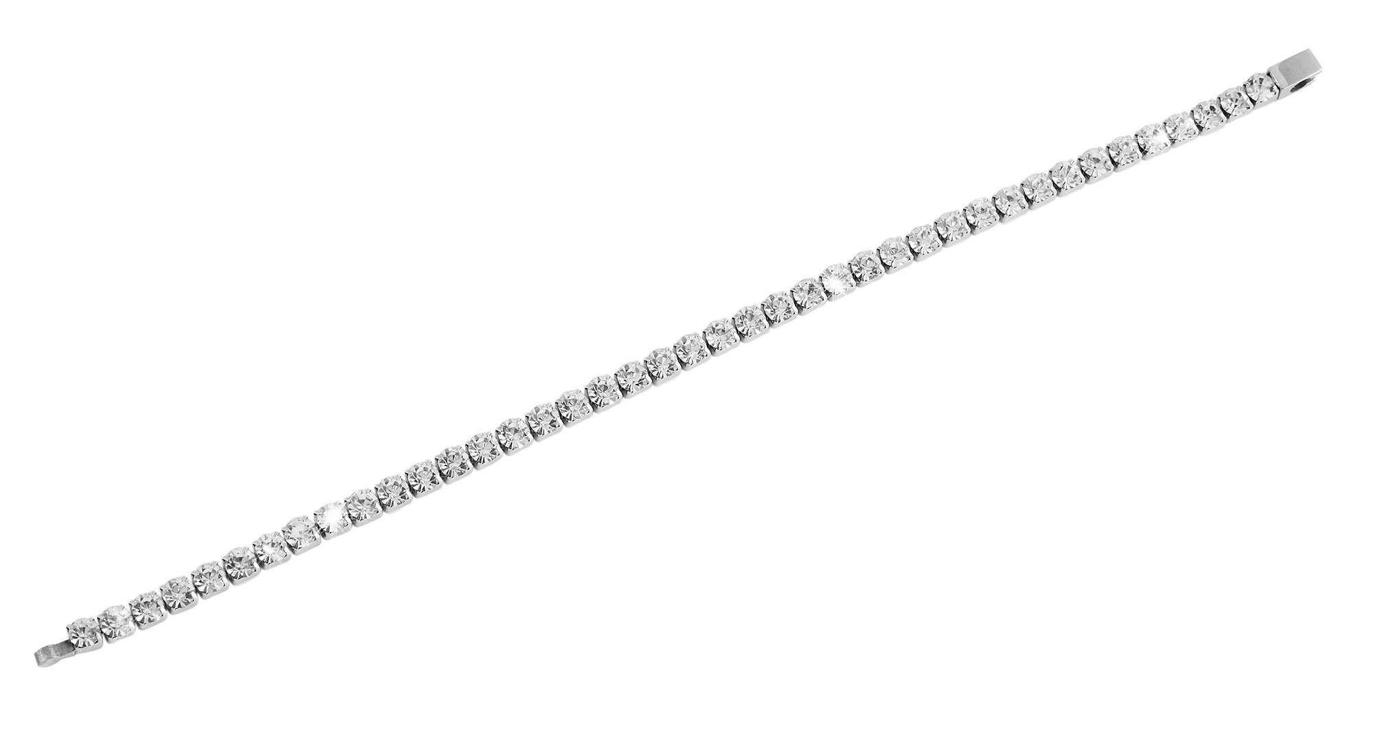 "Ankea" Tennisarmband aus Edelstahl, silberfarben, 21 cm