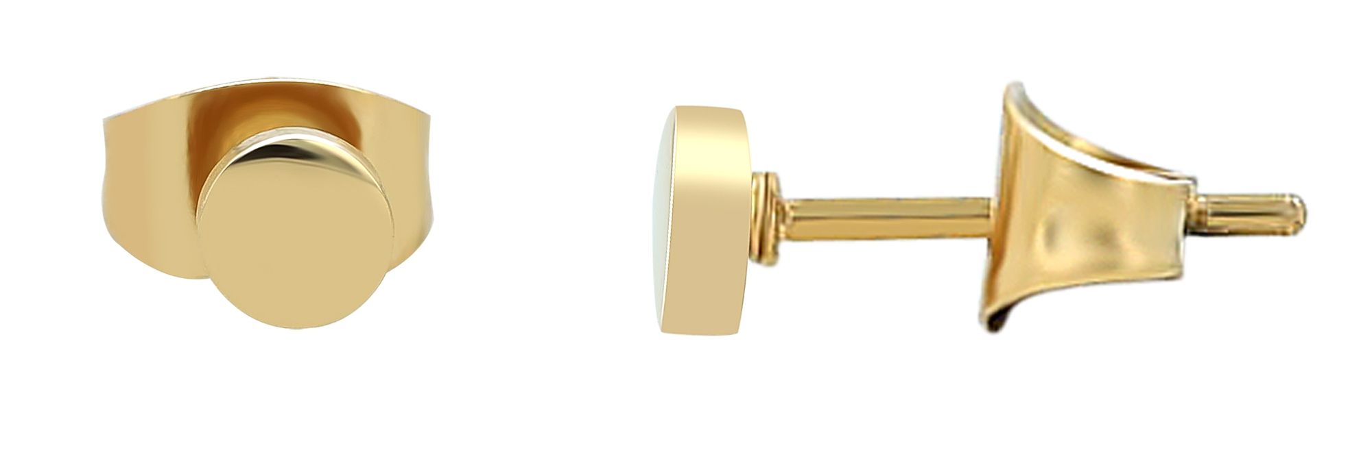 Accent oorsteker "Dune" van roestvrij staal, rond, Ø 4 mm, goudkleurig