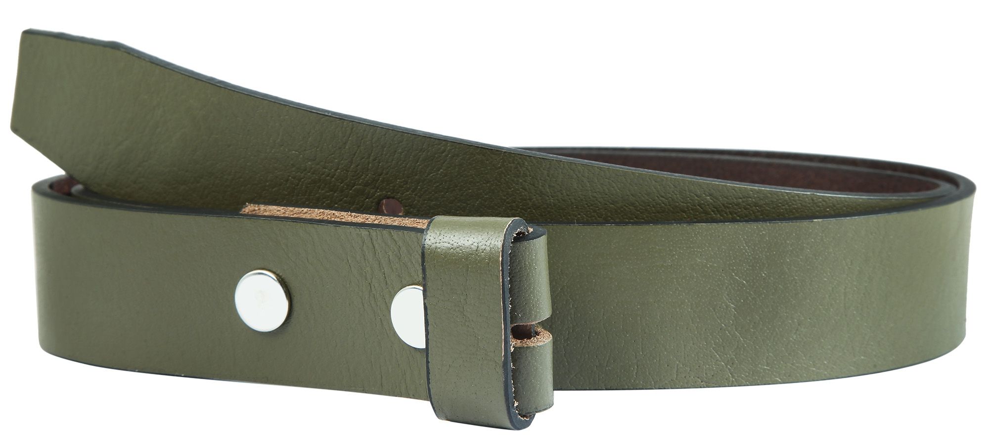 Leonardo Verrelli Echtleder Gürtel für Wechselschnallen, olivefarben, 90 cm