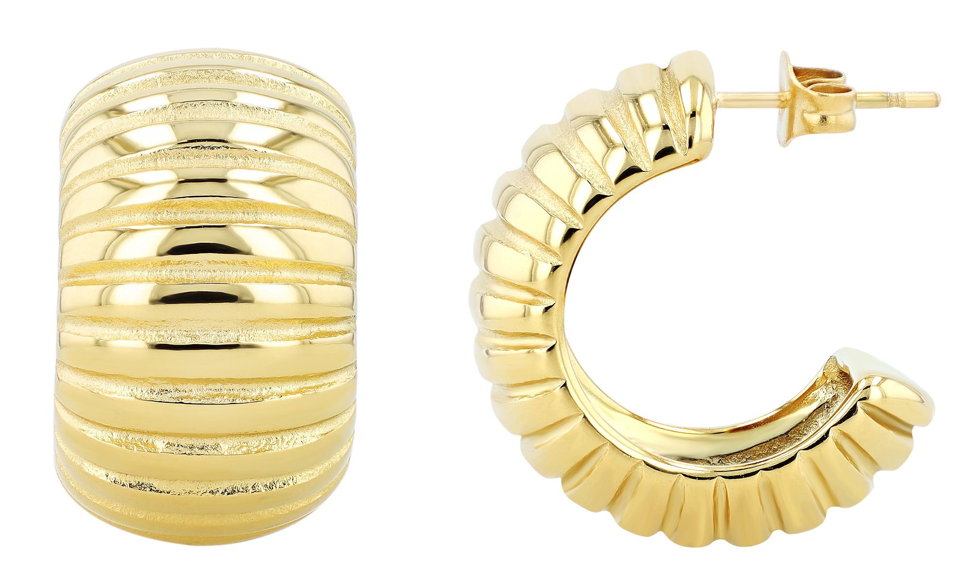 Halve creool "Vanadis" in verguld roestvrij staal