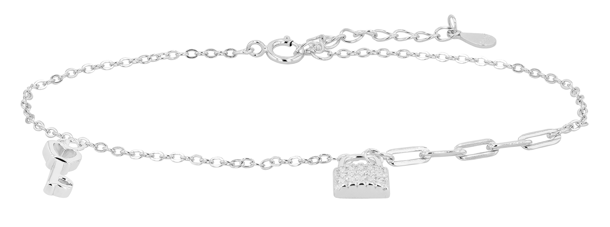 "Kessi" 925/- armband van echt zilver, gerhodineerd, zirkonia, slot met kom