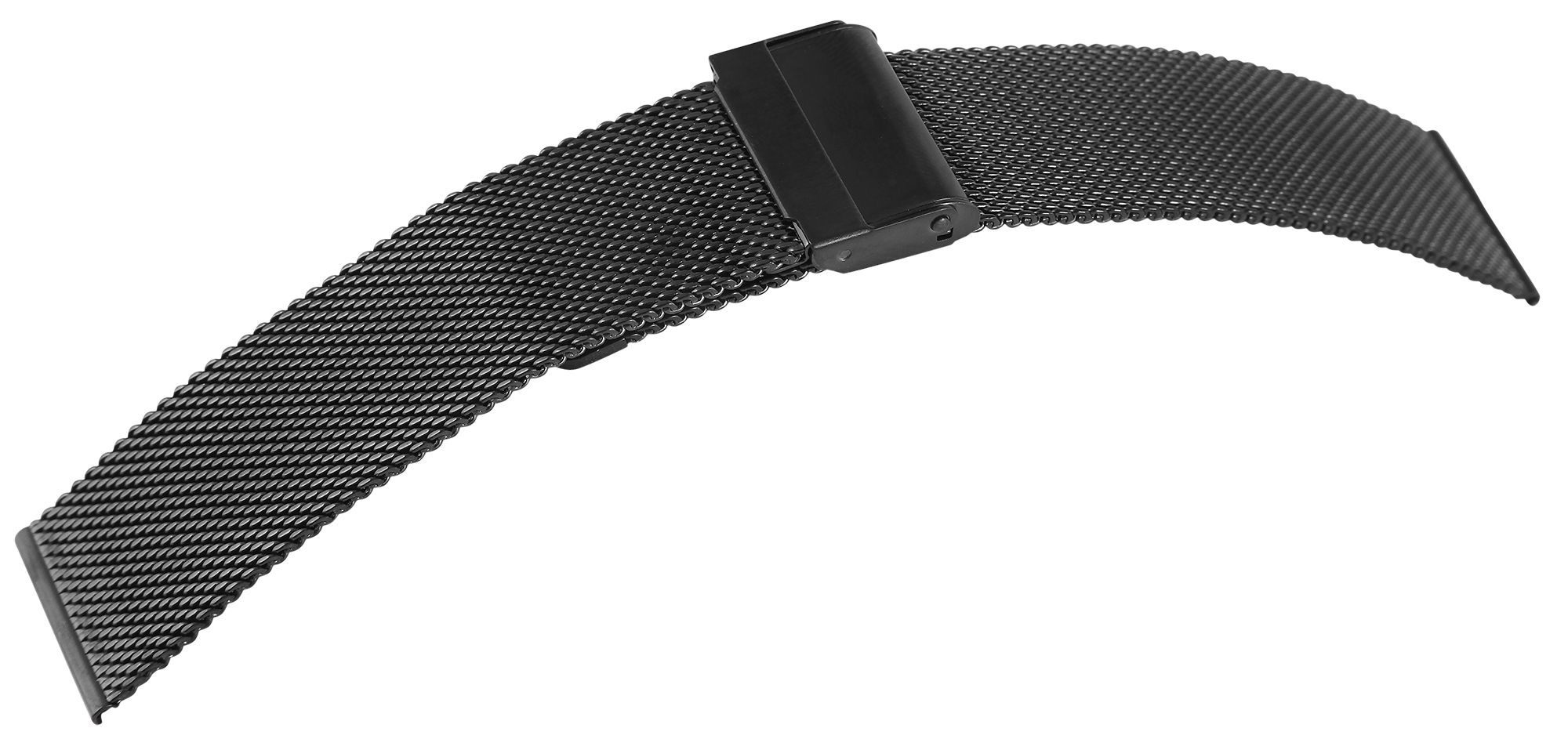 Roestvrij stalen Milanese armband (quick-release), zwart, 24 mm