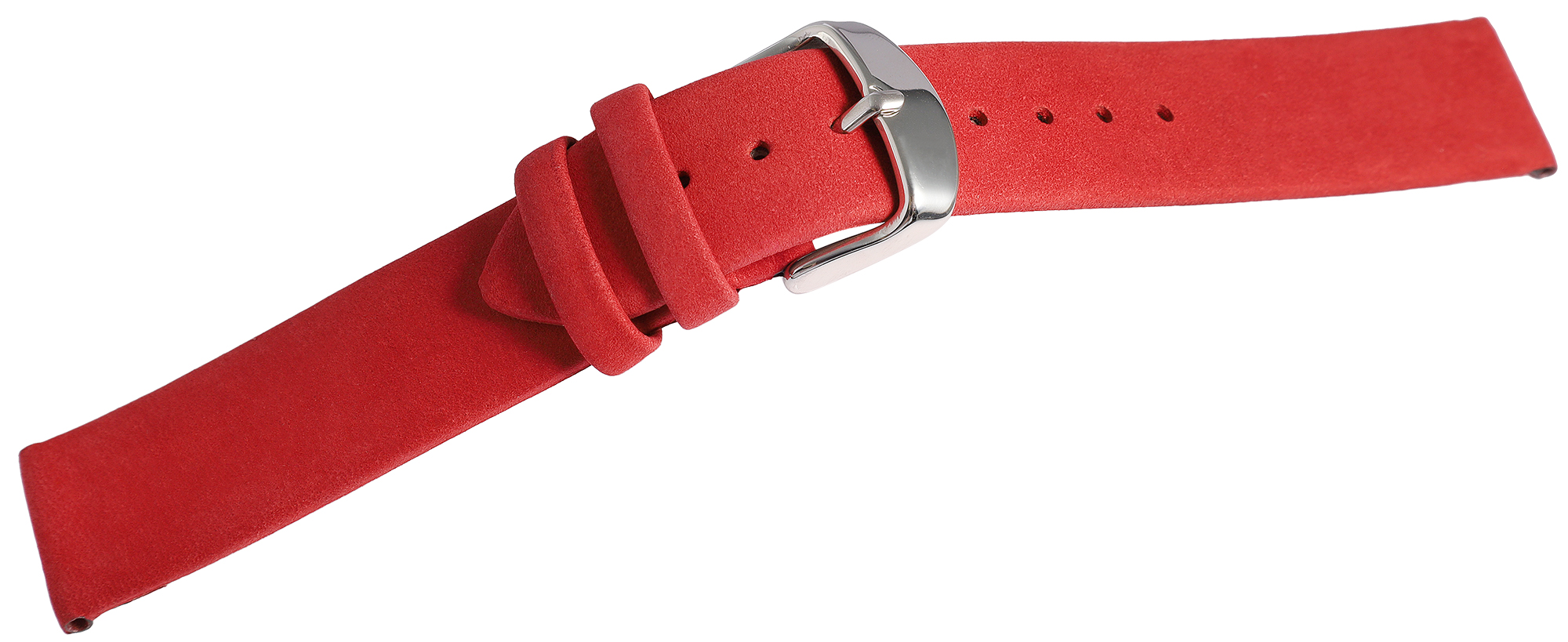 Echt leren horlogeband, donkerrood, naadloos, 16 mm