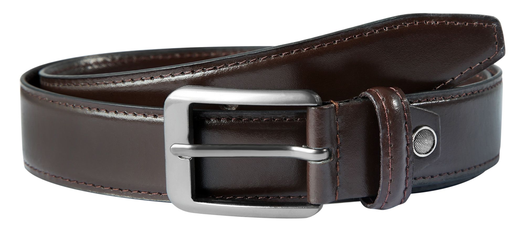 Leonardo Verrelli echt leren riem, inkortbaar, donkerbruin, 90 cm