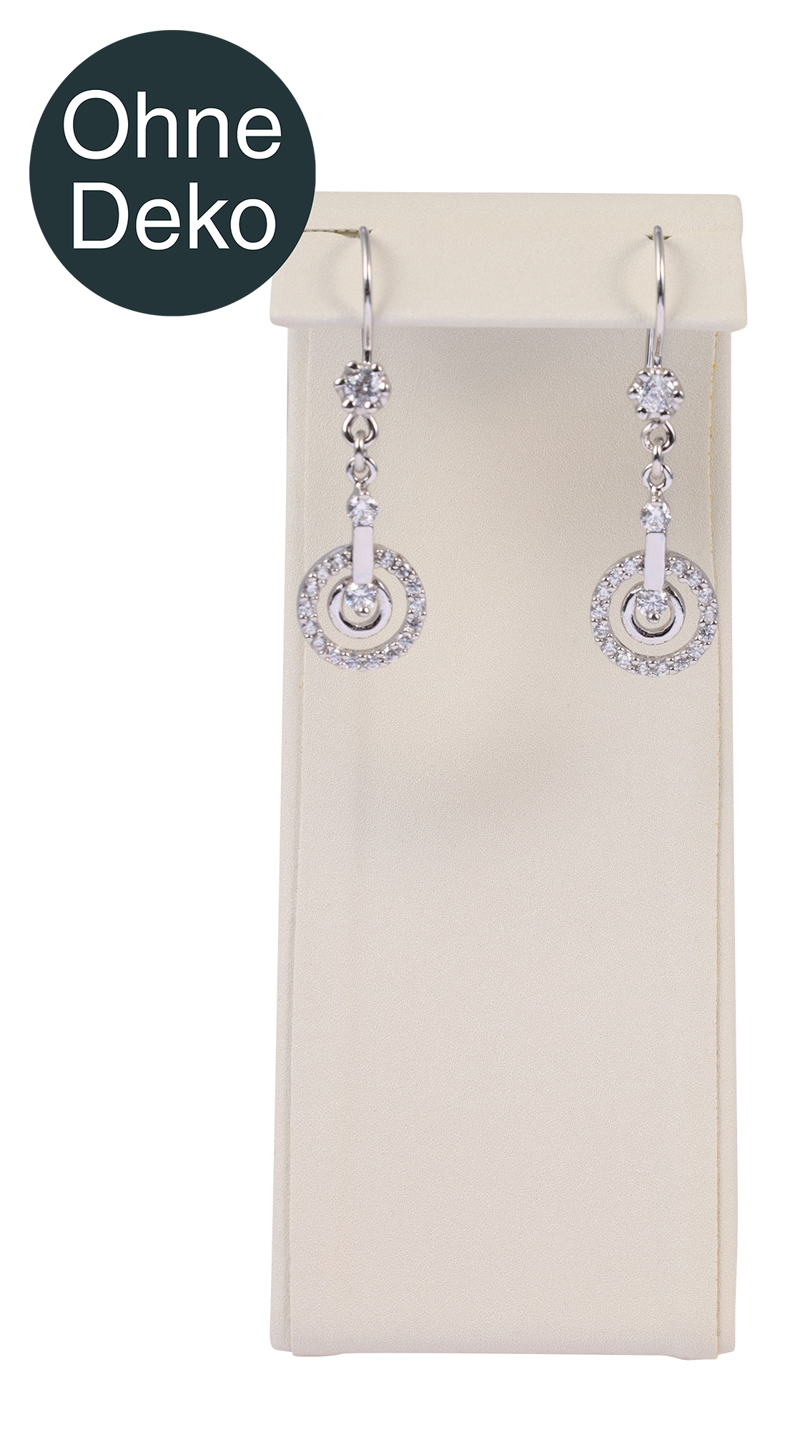 Aufsteller für Ohrhänger/ Creolen, PU-Überzug/ Metall, weiß