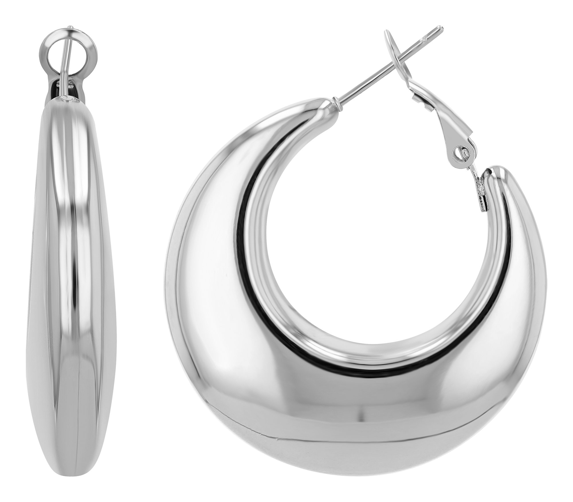 "Aastha" roestvrijstalen oorbellen, statement hoepeloorbellen,