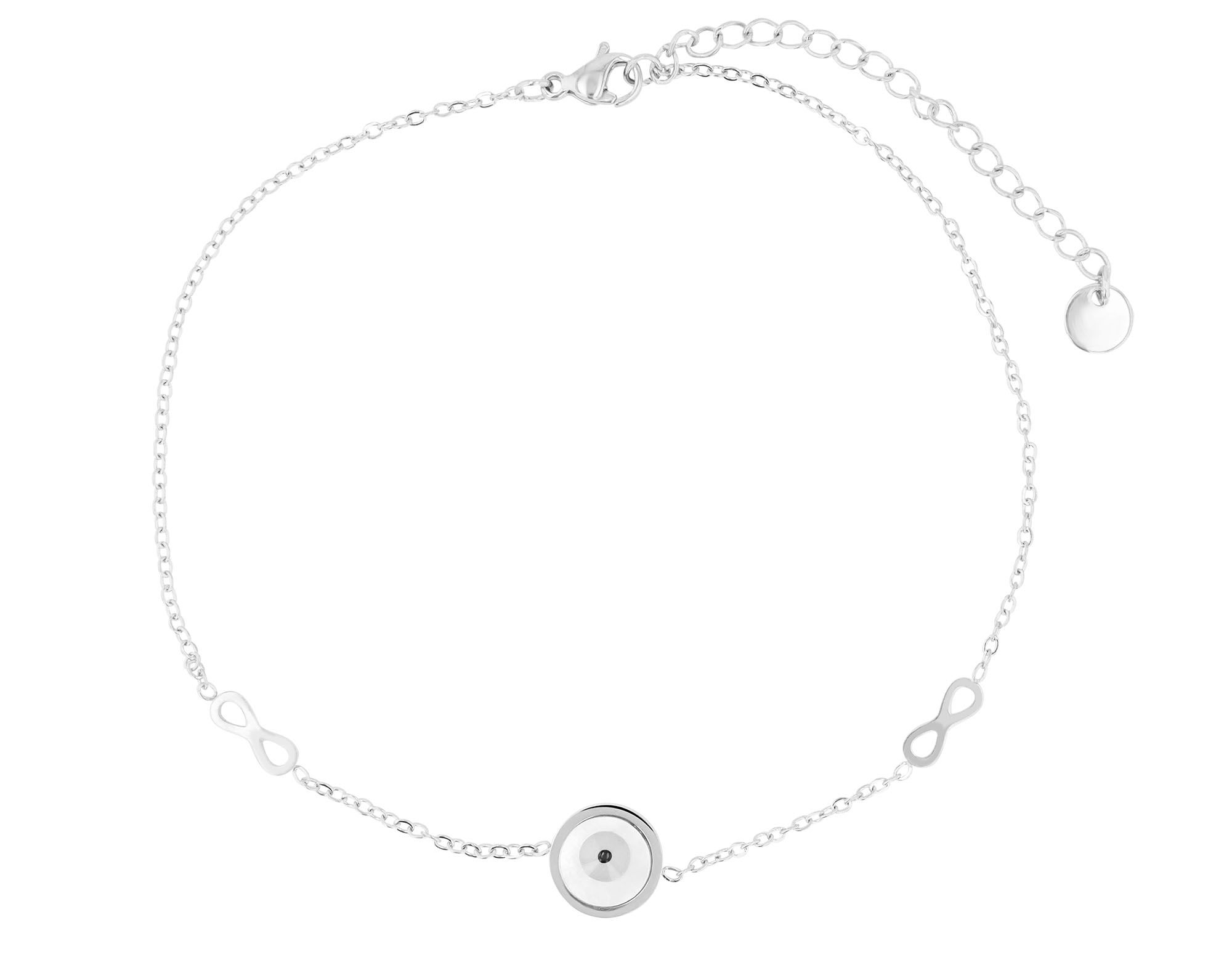 Akzent enkelband "Wenna", oneindigheid en nazaroog, roestvrij staal, zilverkleurig