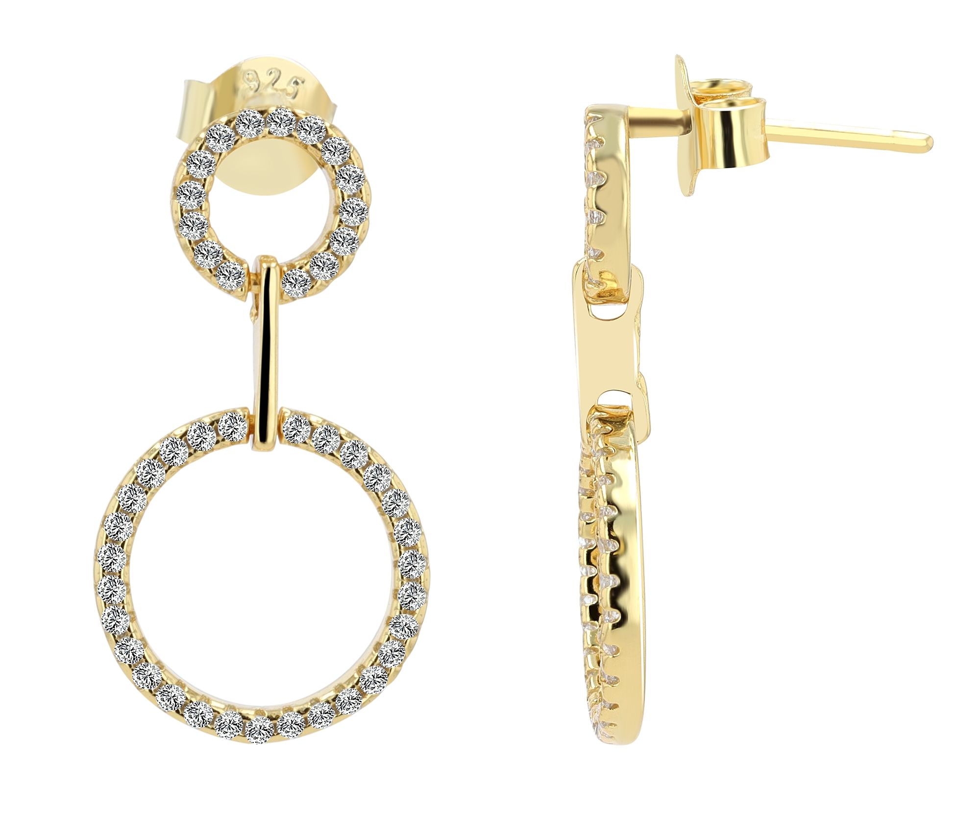 "Caroline" - Ohrhänger aus 925er Echt Silber, Gold