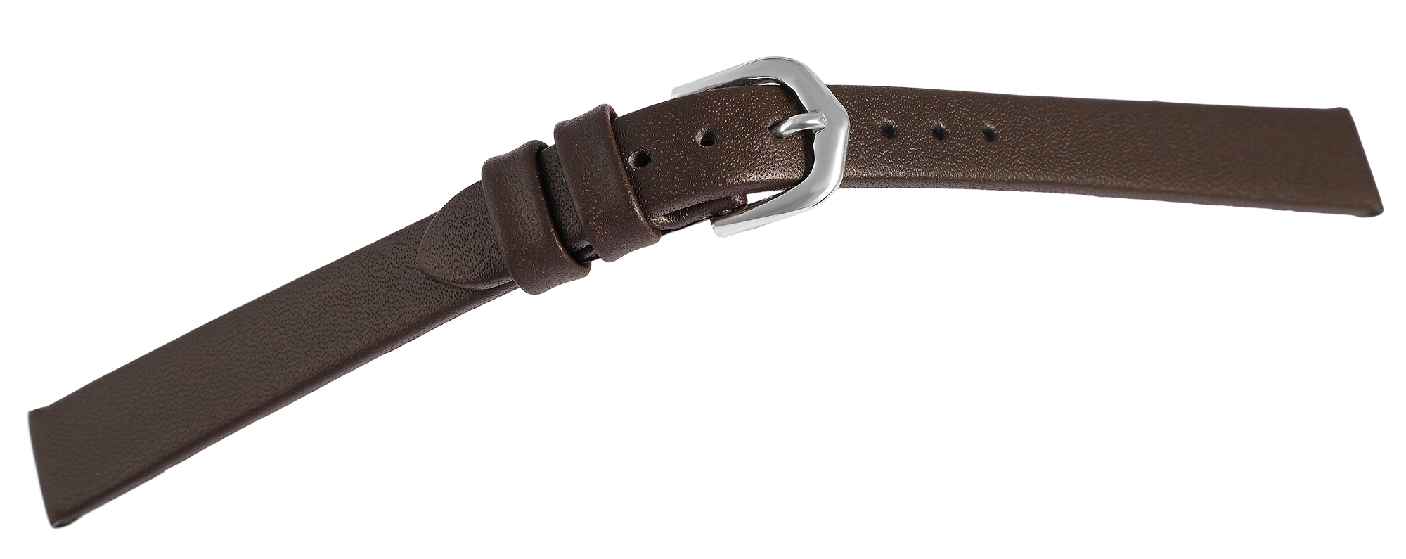 Echt leren horlogeband, bruin, 14 mm