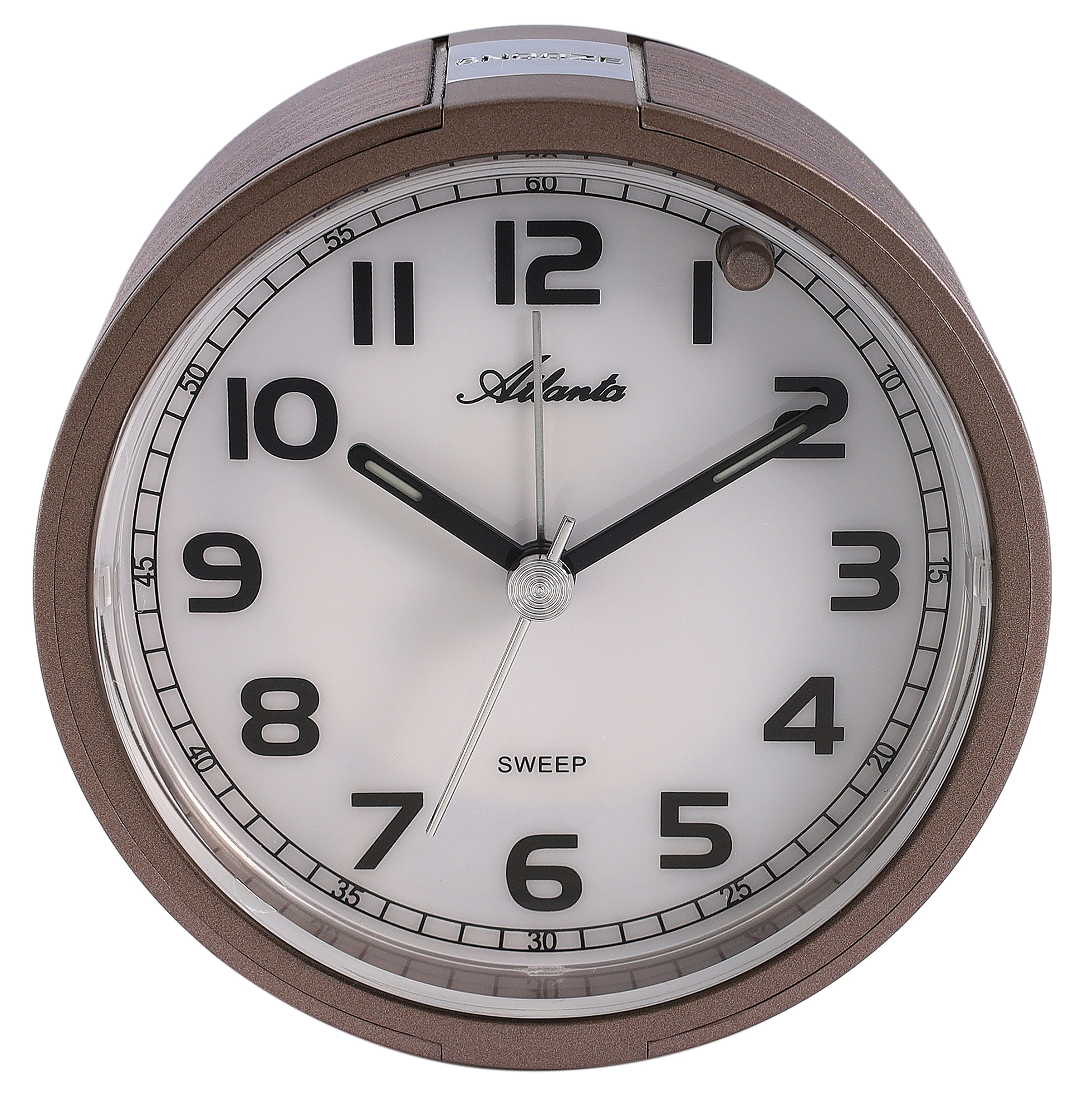 Atlanta kwarts wekker (stil/licht/ sluimer), koper/bruin