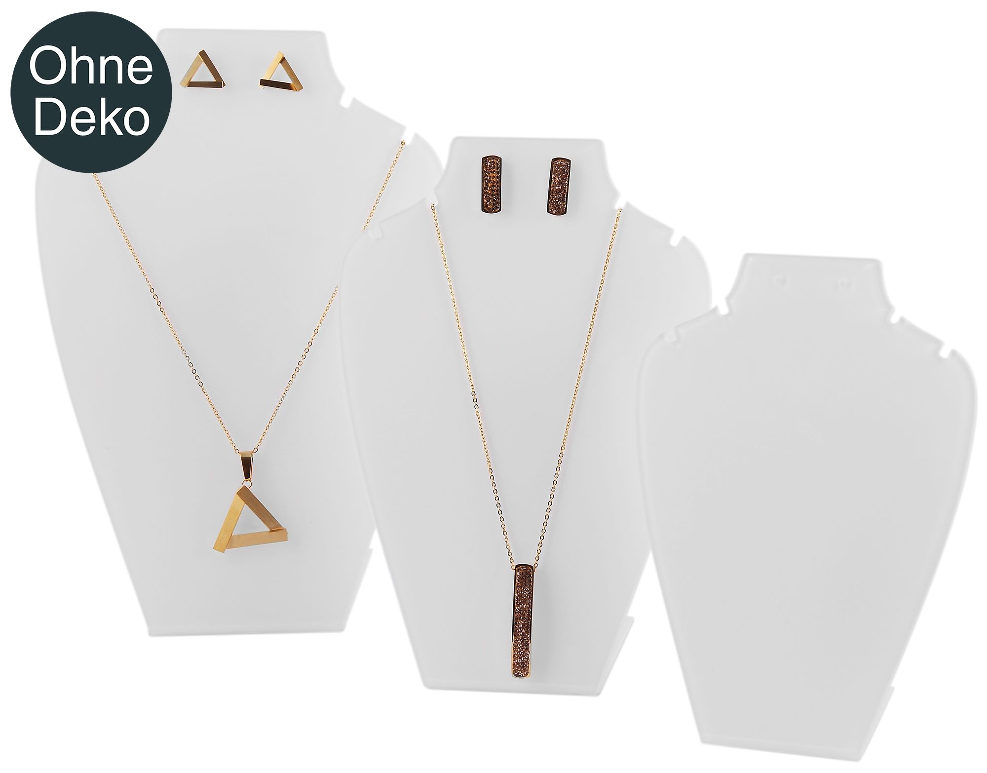 Kunststoff-Büsten, 3er-Set, weiß