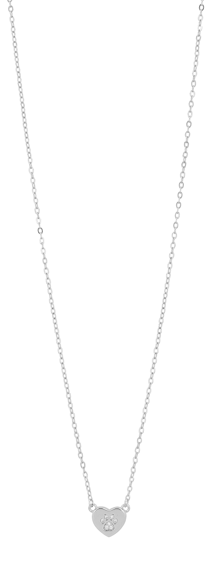 "Susi" 925/- echt zilveren collier met hart hanger, zirkonia zetting, 42 + 3 cm
