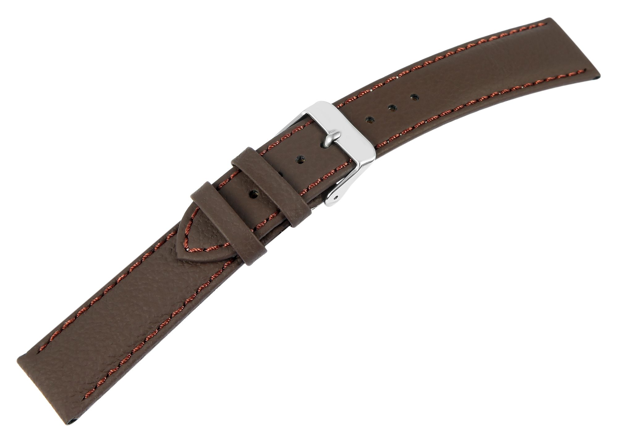 Echtleder-Uhrenarmband, dunkelbraun