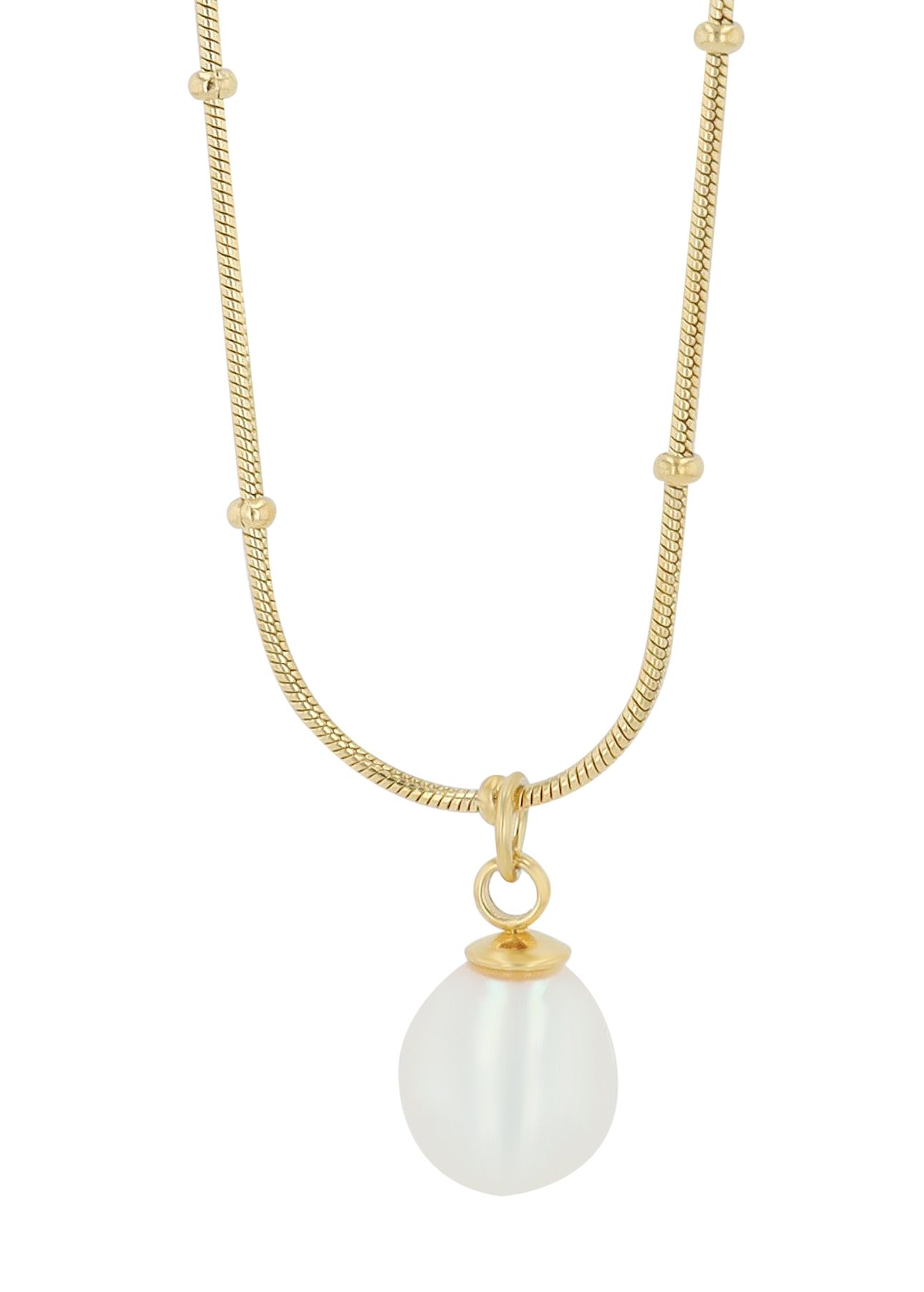 Akzent Halskette "Cara" aus Edelstahl, echte Süßwasserperle, goldfarben
