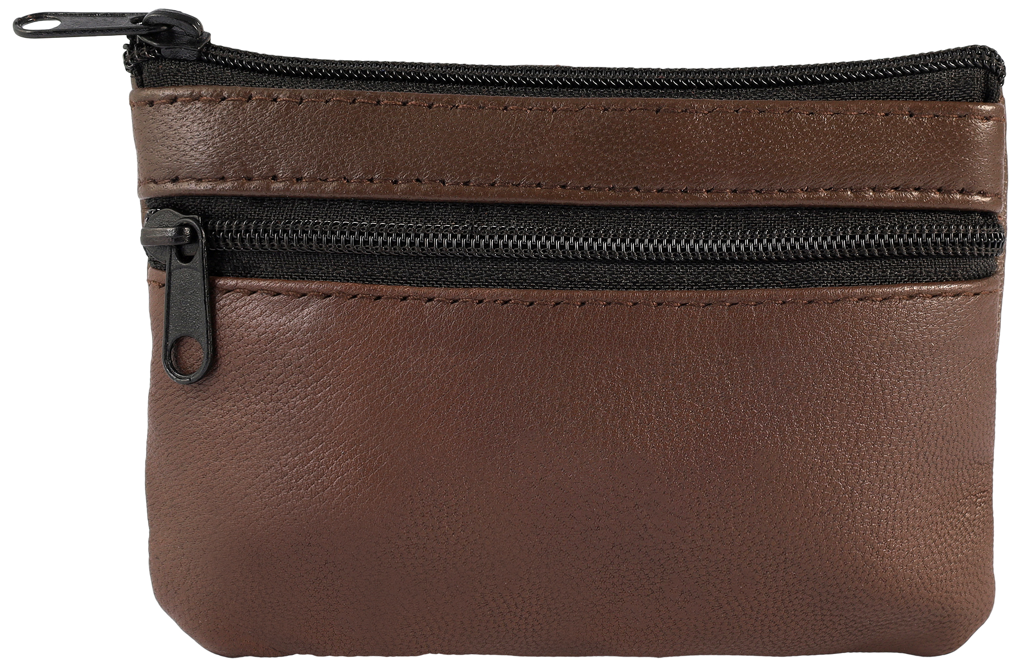 Excellanc Echtleder Schlüsseletui / Schlüsselbeutel, dunkelbraun