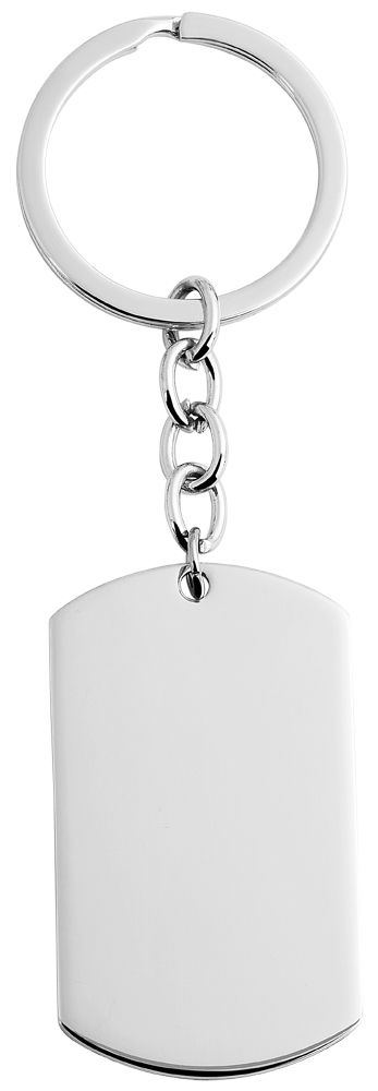 "Pelle" Edelstahl Dog Tag - Schlüsselanhänger für Gravuren, silberfarbig