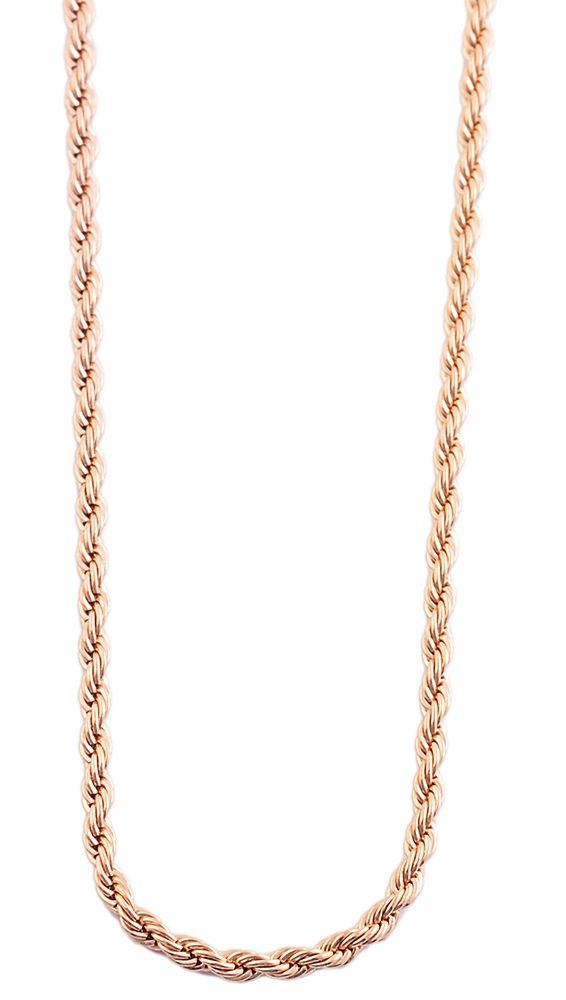 Accentketting, roestvrij staal, roségoudkleurig, 40 cm