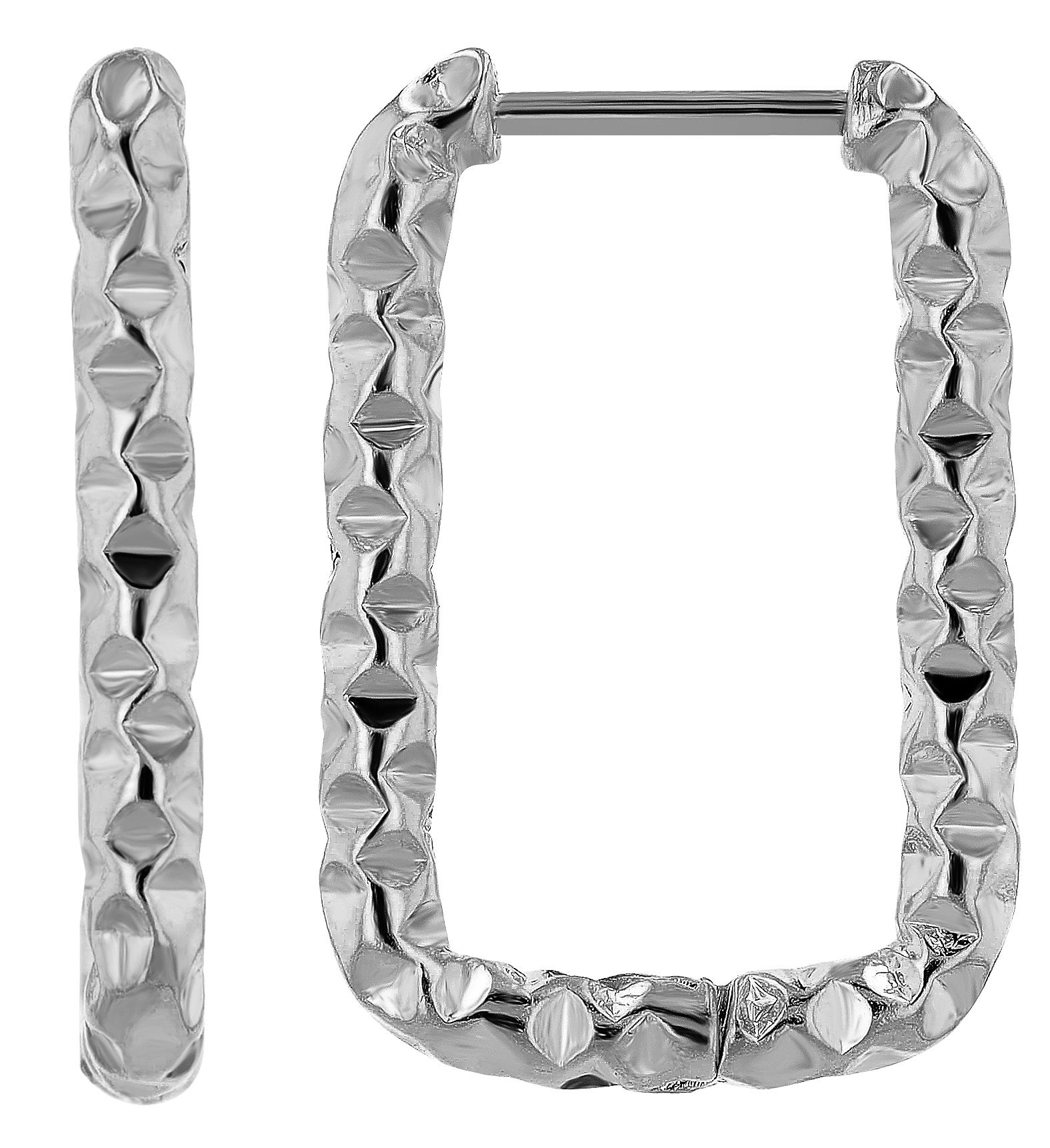 "Meliya" - Creool in U-vorm, accent, roestvrij staal, zilverkleurig