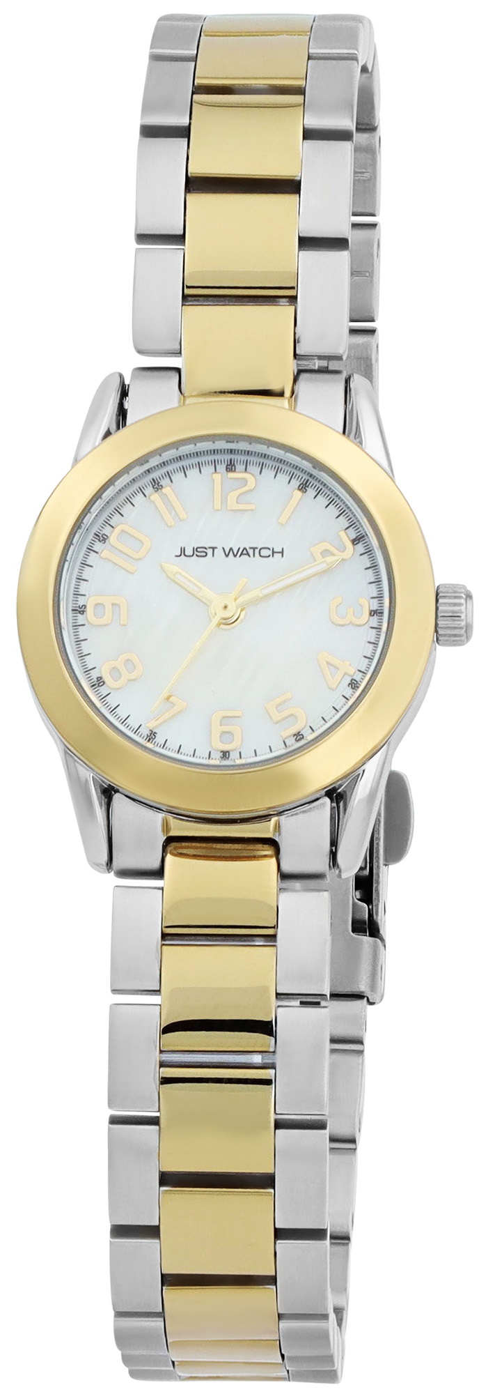 JUST WATCH dameshorloge "Jette" met roestvrijstalen armband, tweekleurig (zilverkleurig/goudkleurig)/parelmoer