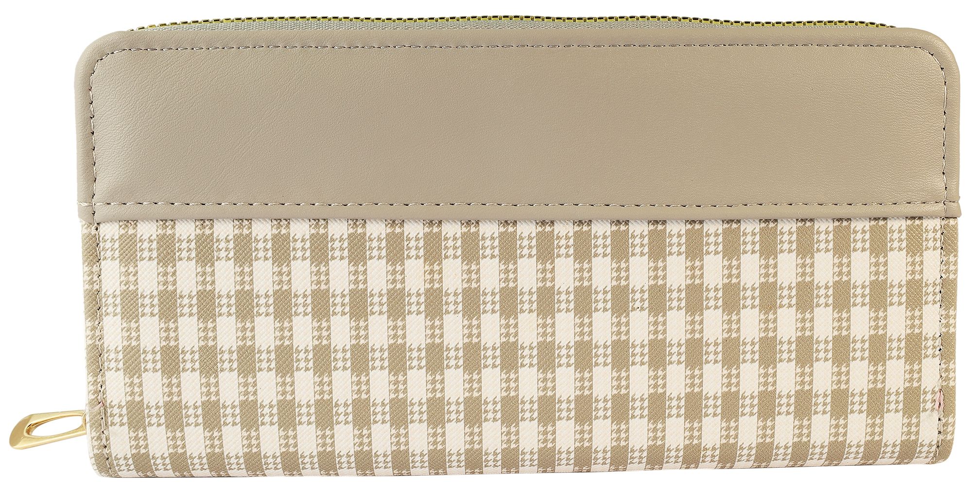 Damesportemonnee van imitatieleer met ruitpatroon, grijs