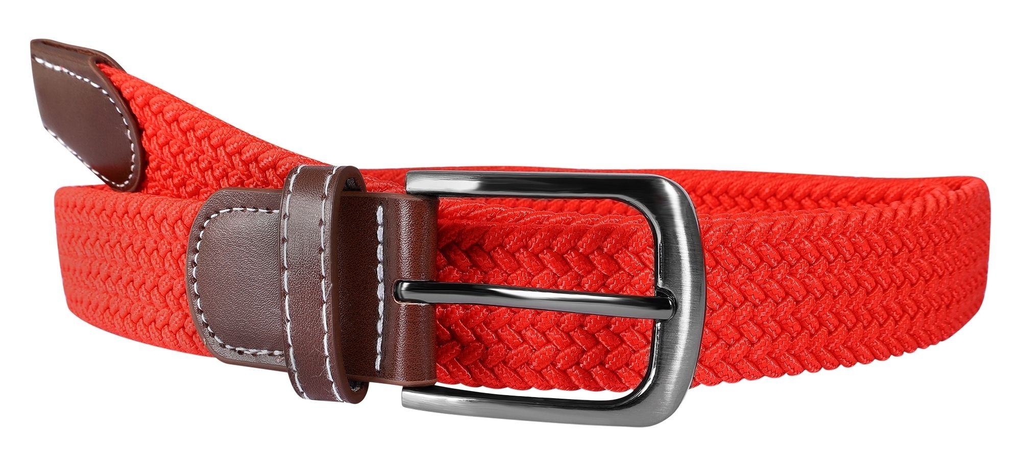 Gevlochten riem, effen textiel, 120cm (L)