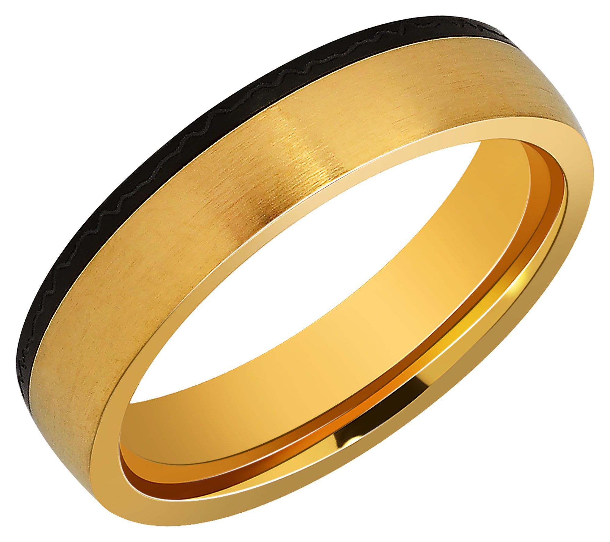 "Fusion Gold" Edelstahl Herren Partnerring, bicolor, Gr 58