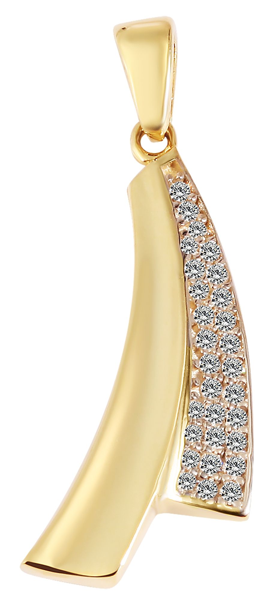 375/- gouden hanger "Dafina" zonder ketting met zirkonia, 9 karaat, geelgoud