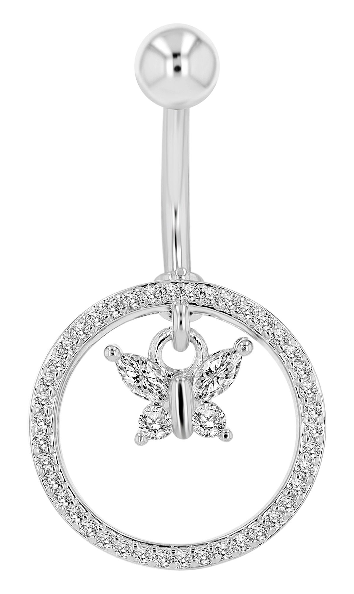 "Lugia" roestvrijstalen bronzen navelpiercing, staafje dikte 1,6 mm / lengte 11 mm / balletje grootte 5 mm