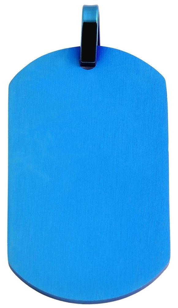 "Gera" accent hanger met gravure van roestvrij staal, matte afwerking, blauw