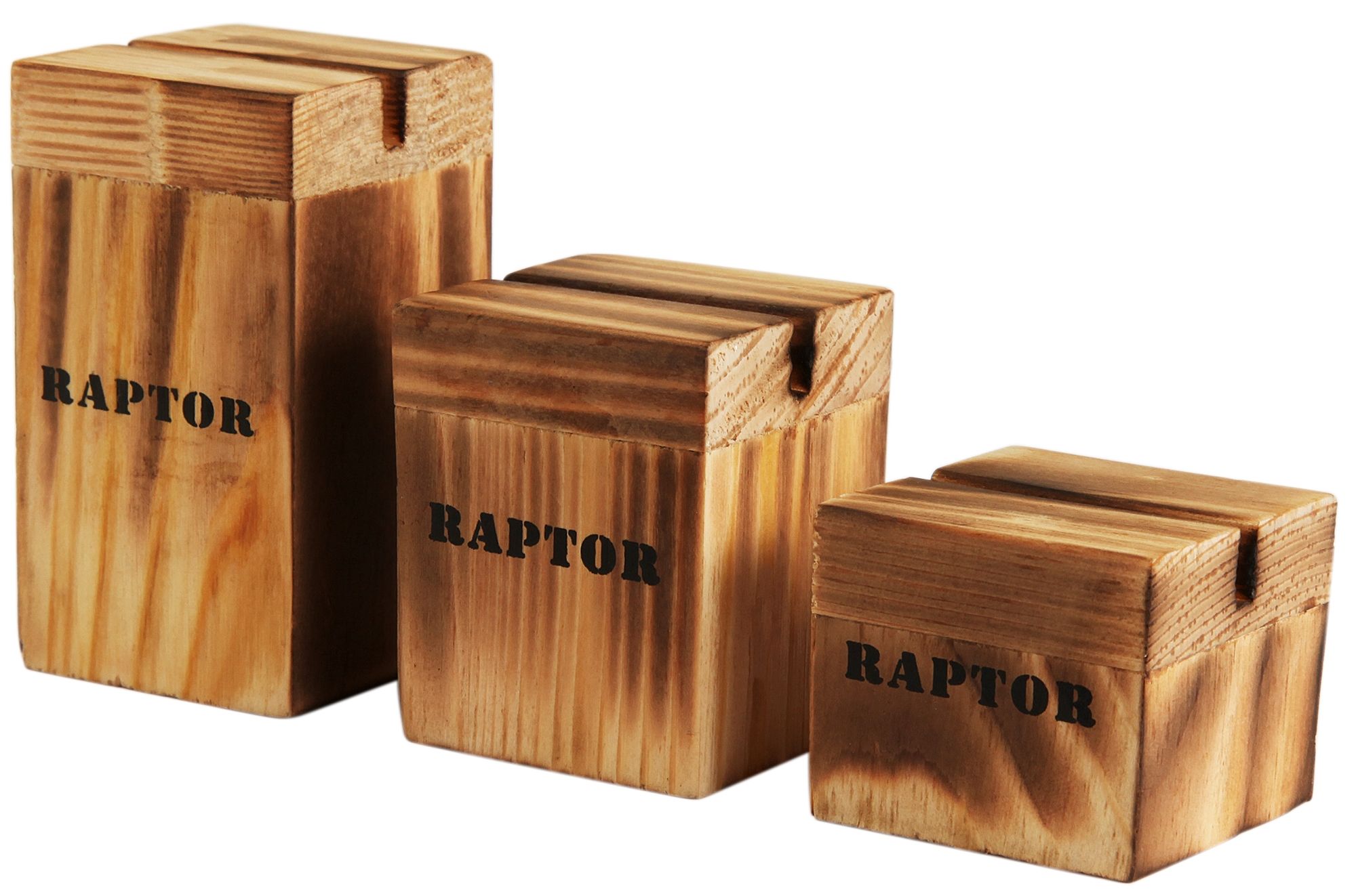 Raptor houten displaystandaard, set van 3