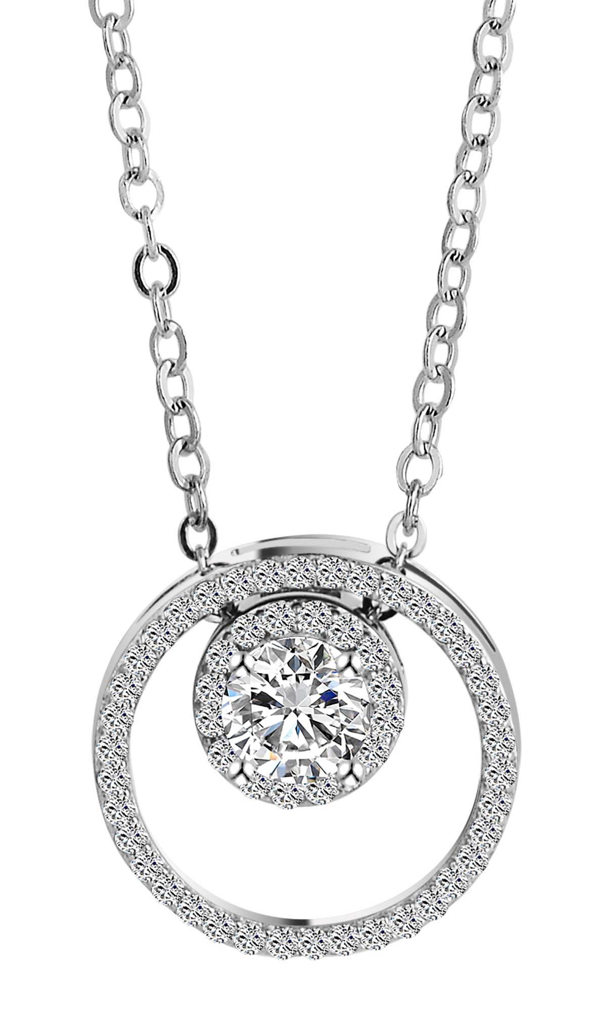 925/- echt zilveren collier "Nina" met zirkonia hangers, 925/gerhodineerd