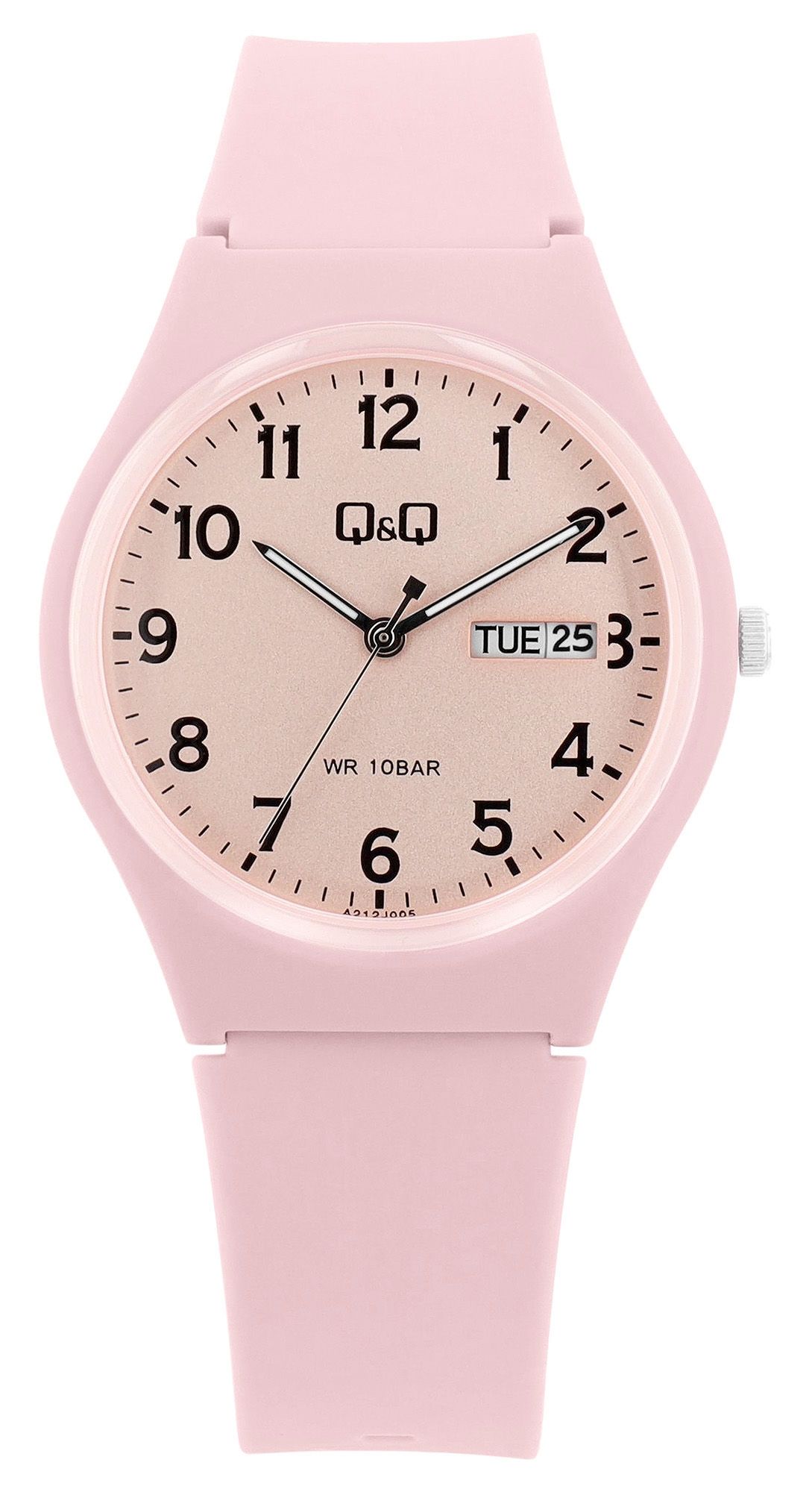 Q&Q Damen-/ Jugenduhr, Silikonarmband,  Ø 38 mm, rosa