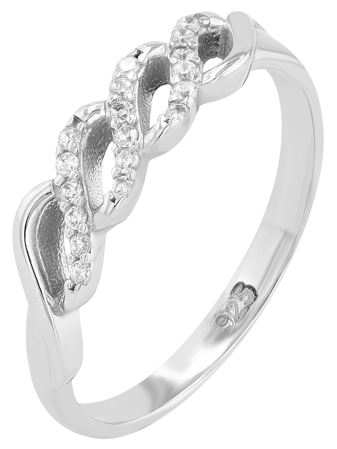 "Prata" 925/- Echt Silber Damenring, rhodiniert, Gr. 58